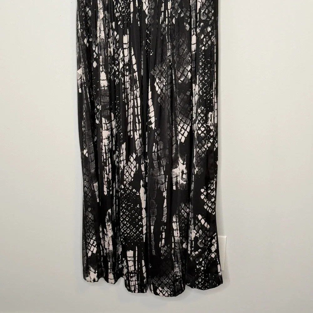 Intimately Free People Black White Snakeskin Print Maxi Kimono Small Deep V-Neck